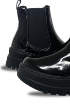 Botines Noir charol para mujer tractorados