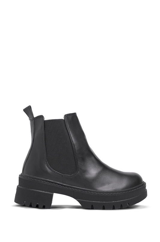 Botín Tractorado Base Cuero Negro — Vellier