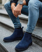 Botin Chelsea Azul Petroleo Stirrup para hombre